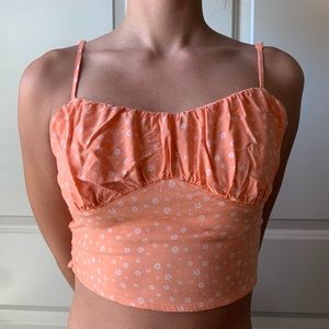 Orange Cropped Tank Top